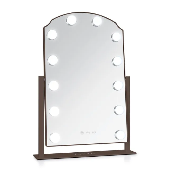 zadro-scalloped-edge-espejo-de-tocador-hollywood-led-con-12-bombillas-y-regulado image 1