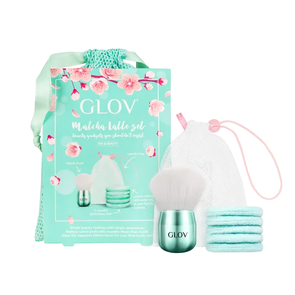 glov-set-matcha-latte-set-de-cuidado-facial-y-maquillaje-con-discos-reutilizable image 1