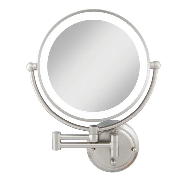 zadro-glamour-espejo-de-pared-iluminado-con-amplificaci-n-5x-1x-n-quel-satinado image 1