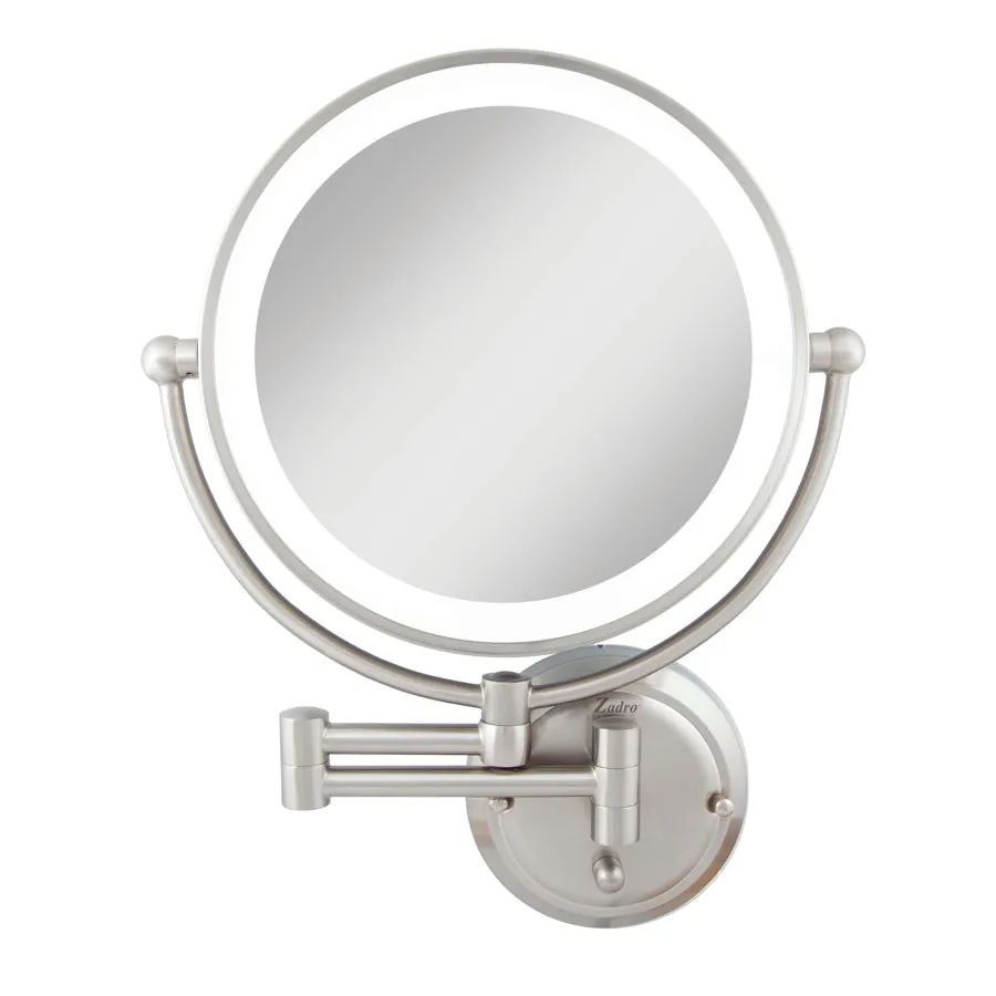 zadro-glamour-espejo-de-pared-iluminado-con-amplificaci-n-5x-1x-n-quel-satinado image 1