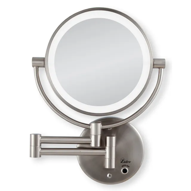 zadro-espejo-de-maquillaje-iluminado-de-pared-con-aumento-5x-10x-brazo-articulad image 1