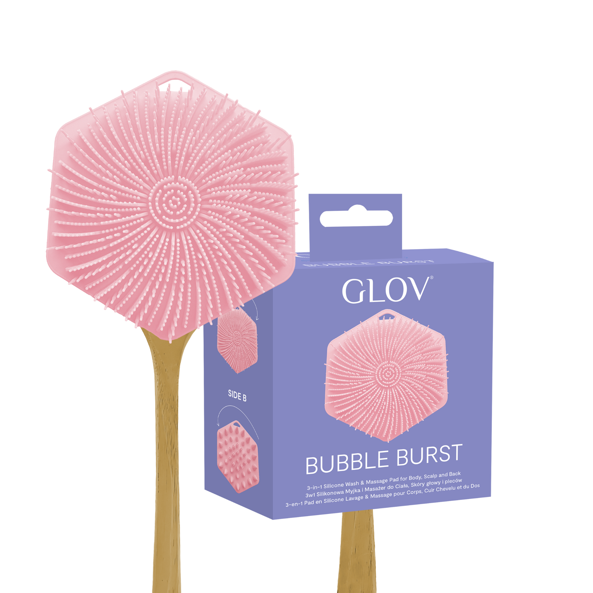glov-bubble-burst-esponja-3-en-1-de-silicona-para-cuerpo-cuero-cabelludo-y-espal image 1