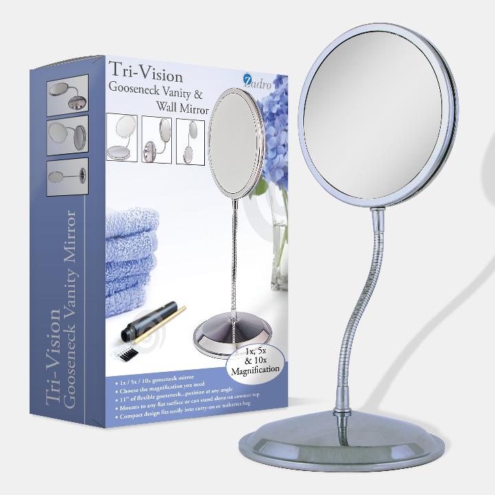 zadro-triple-vision-espejo-de-maquillaje-con-triple-cuello-de-cisne-aumento-y-so image 8