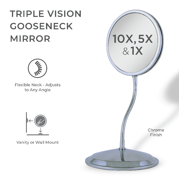 zadro-triple-vision-espejo-de-maquillaje-con-triple-cuello-de-cisne-aumento-y-so image 2