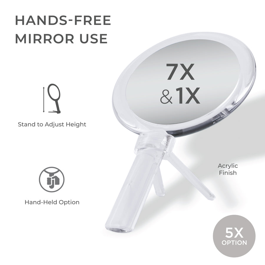 zadro-handheld-makeup-mirror-espejo-de-mano-de-doble-cara-5x-7x-1x-con-soporte-d image 2