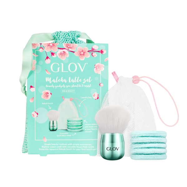 glov-set-matcha-latte-set-de-cuidado-facial-y-maquillaje-con-discos-reutilizable image 1