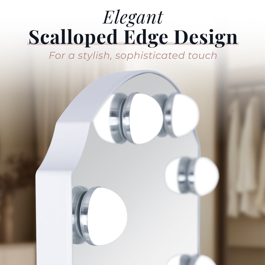 zadro-scalloped-edge-espejo-de-tocador-hollywood-led-con-12-bombillas-y-regulado image 6