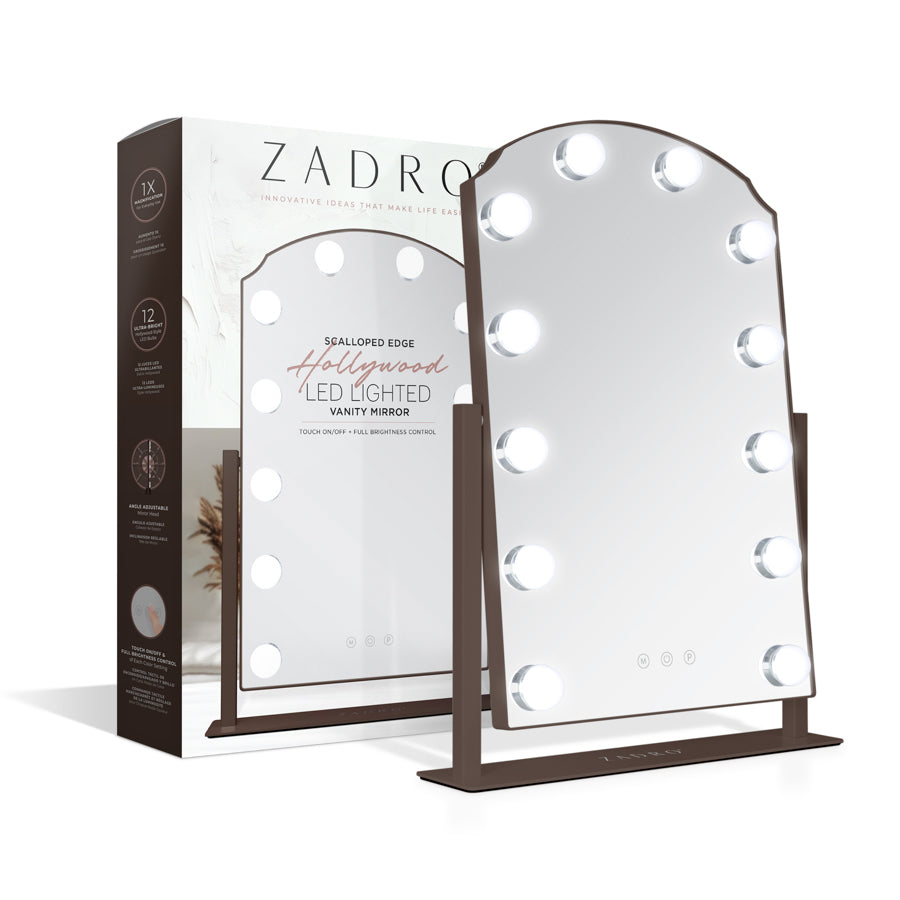 zadro-scalloped-edge-espejo-de-tocador-hollywood-led-con-12-bombillas-y-regulado image 8