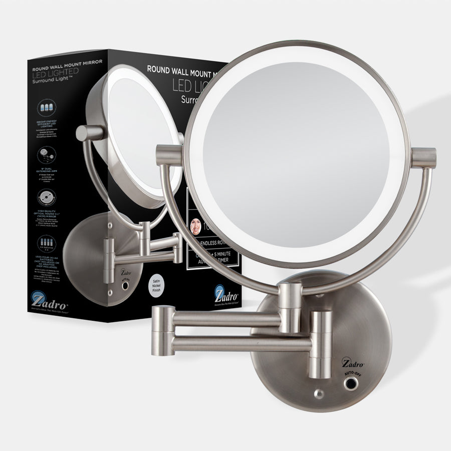 zadro-espejo-de-maquillaje-iluminado-de-pared-con-aumento-5x-10x-brazo-articulad image 7