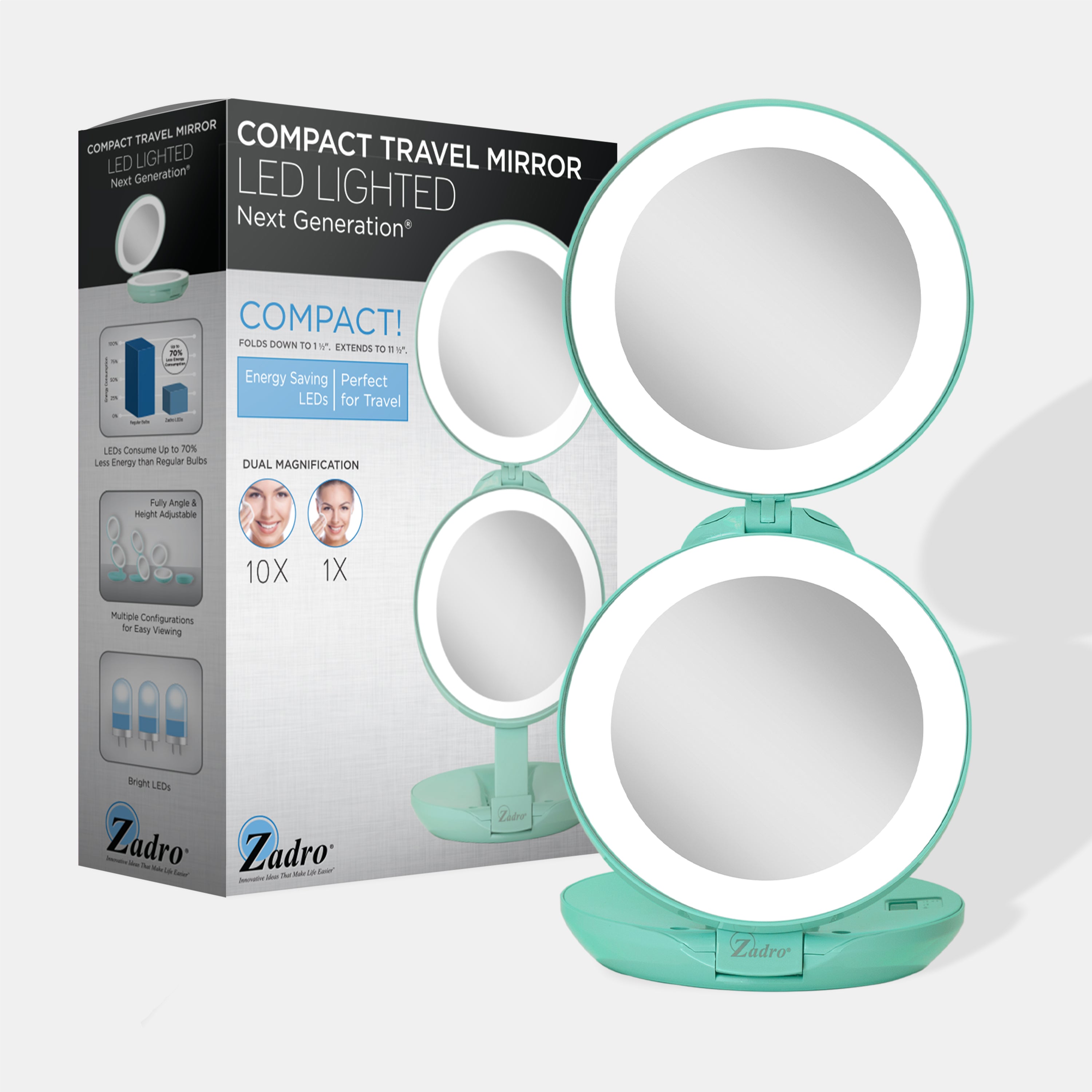 zadro-espejo-de-viaje-plegable-iluminado-led-con-aumento-10x-1x image 5