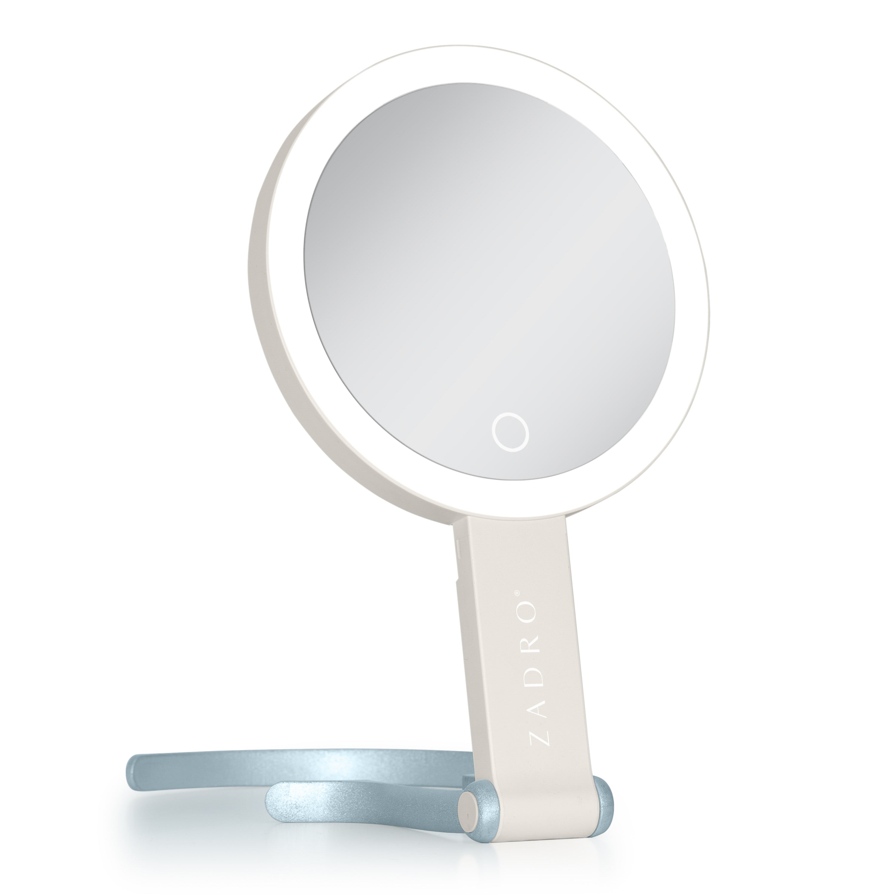 zadro-led-lighted-travel-ready-espejo-de-mano-recargable-con-aumento-10x-y-sopor image 2
