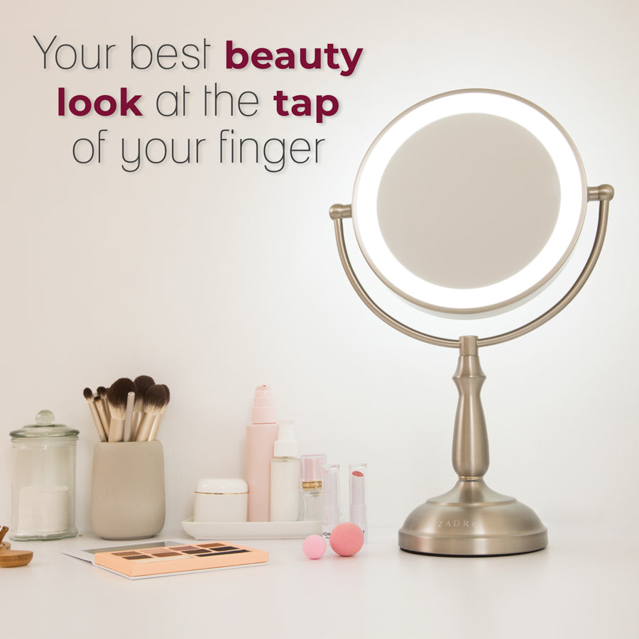 zadro-espejo-de-maquillaje-iluminado-con-aumento-led-y-base-t-ctil-regulable-dob image 5