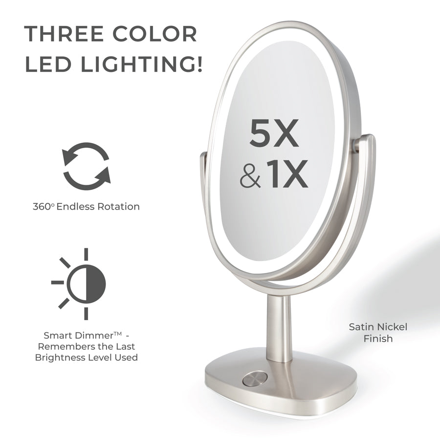 zadro-newport-espejo-de-maquillaje-iluminado-led-5x-1x-con-panel-t-ctil-y-3-temp image 2