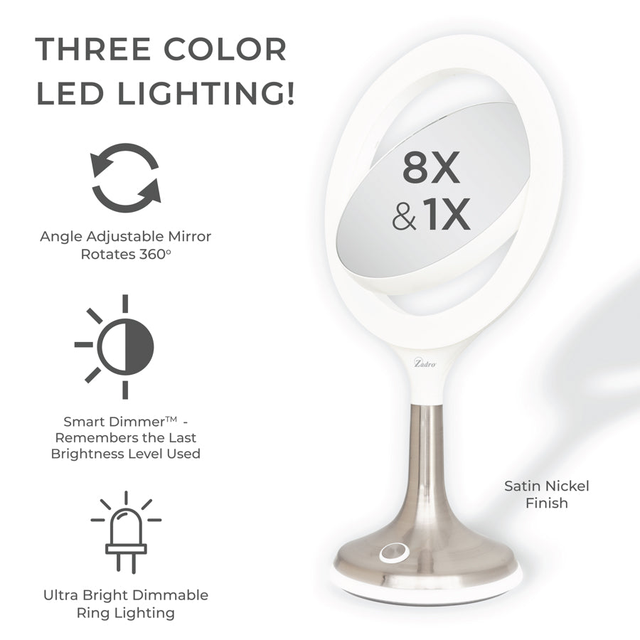 zadro-solana-espejo-de-maquillaje-iluminado-con-aumento-8x-1x-aro-led-regulable- image 2