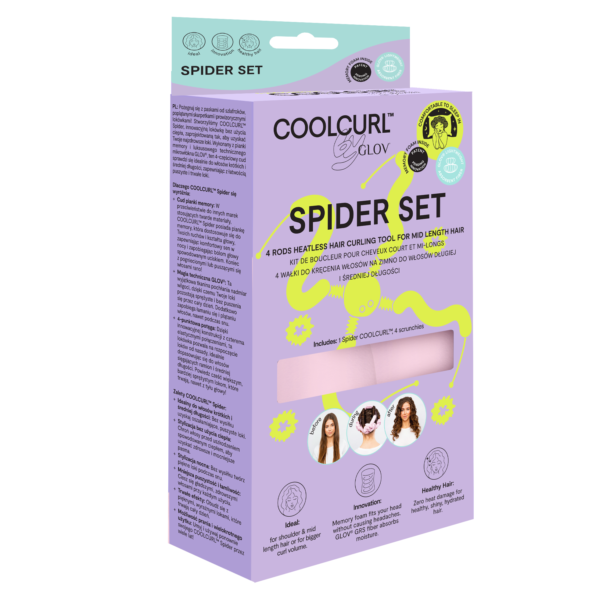 glov-spider-coolcurl-set-de-4-rulos-sin-calor-para-pelo-corto-y-medio image 3