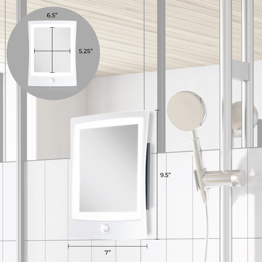 zadro-espejo-de-ducha-antivaho-con-luz-led-recargable-y-montaje-adhesivo image 3